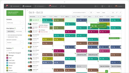A view of When I Work’s calendar view